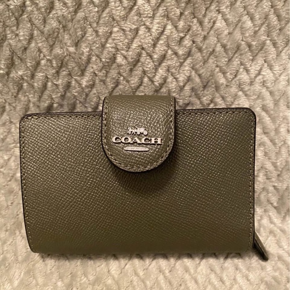 Coach Green Leather Wallet Classic Bifold